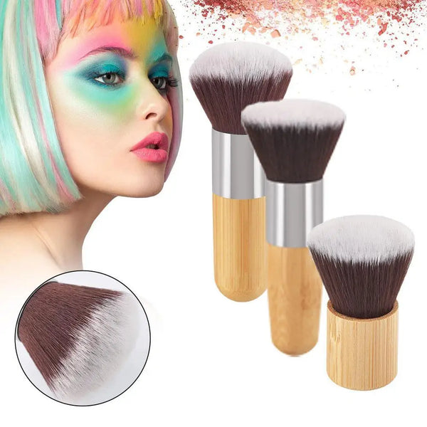 Portable Bamboo Handle Beauty Powder Face Brush Professional Concealers Brushes Soft Large Face Contouring Brush Gifts For Women