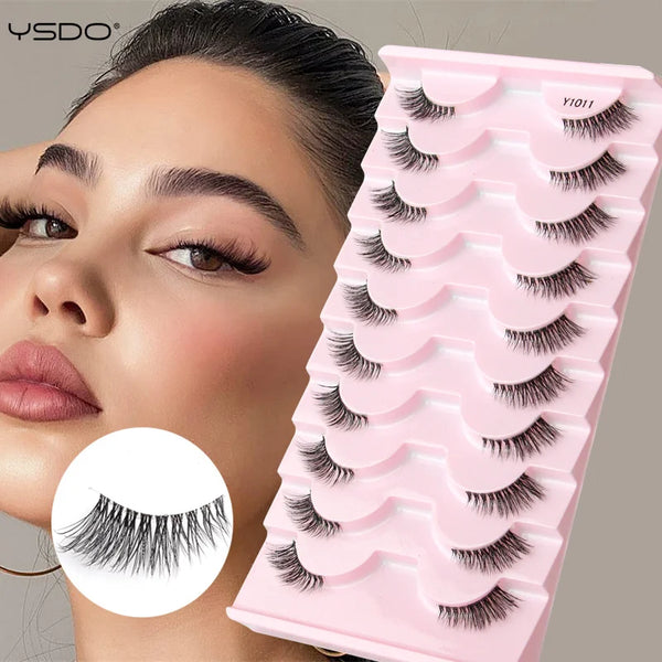 YSDO Half Eyelashes 3/5/10 Half Lashes Soft Natural Cat Eye Lashes Makeup Tool Extension Fluffy Faux Cils maquiagem Half Lashes